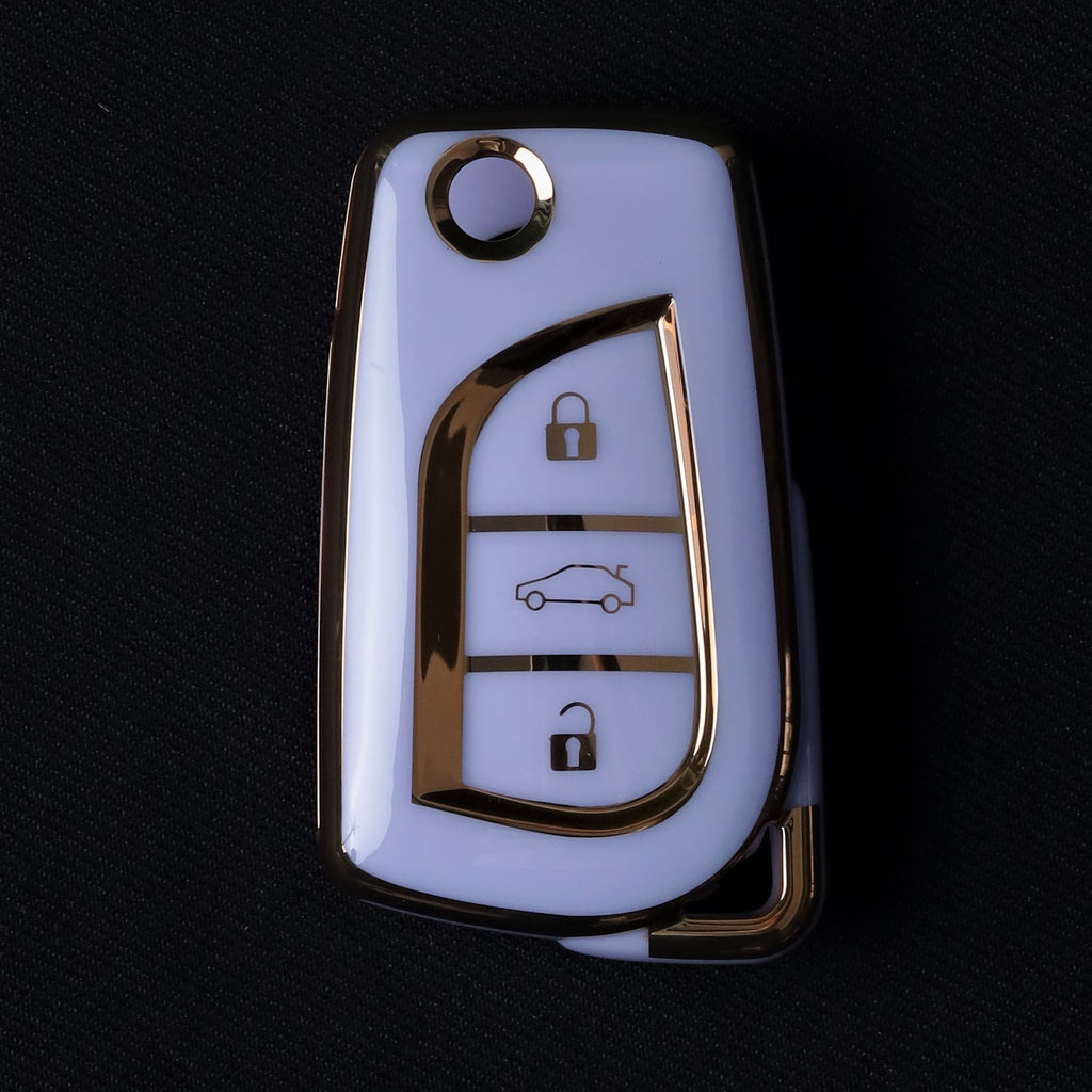 TPU Car Key Cover Fit for Toyota Innova Crysta | Corolla Altis Flip Key