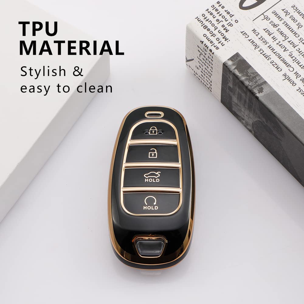 TPU Car Key Cover Fit for New Hyundai Tucson - 4 Button Smart Key