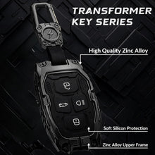 Load image into Gallery viewer, Premium Metal Black Transformer Series Soft Silicon Key Cover for Tata 4 Button Smart Key