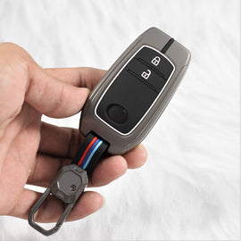Metal Alloy Silicon Key case for Toyota Innova Hycross | Fortuner | Innova Crysta Smart Key (2 Button Smart Key)