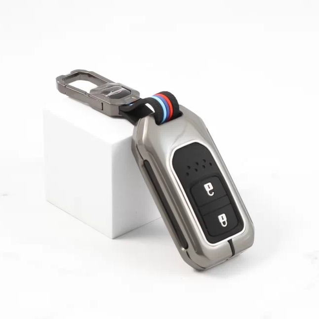 Metal Silicon Key case for Honda Amaze | Accord | Jazz | Honda City | BR-V| CR-V | WR-V | Civic 2 Button Smart Key