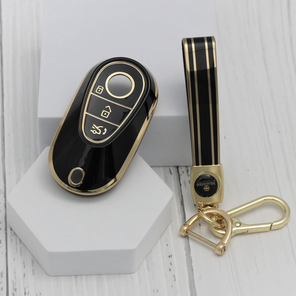 TPU Car Key Cover Fit for New Mercedes Benz Maybach | S Class | E Class (3 Button Smart Key)