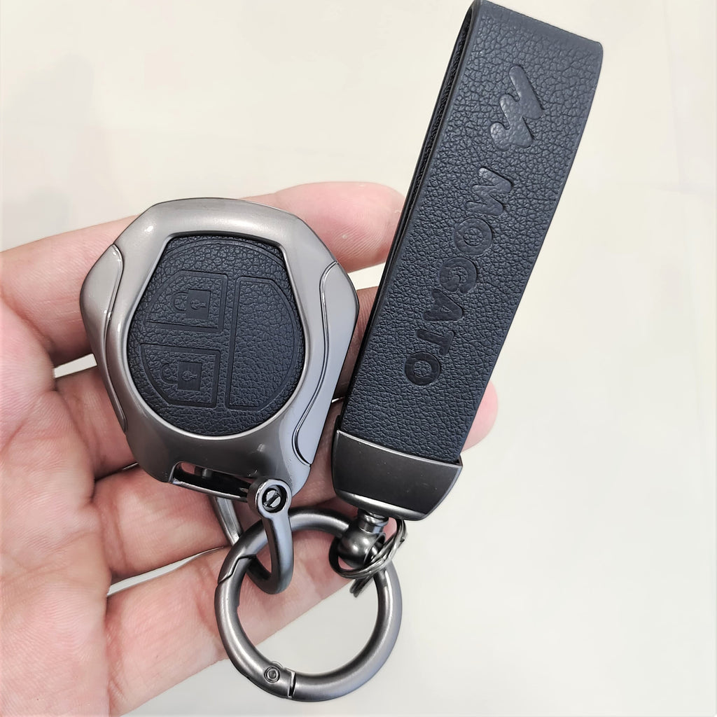 Metal Alloy Leather Key case for New Maruti Suzuki 2 Button Key