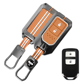 Metal Zinc Soft Silicon Key Case for Honda Amaze | Jazz | Honda City | BR-V| CR-V | WR-V | Civic (2 Button )
