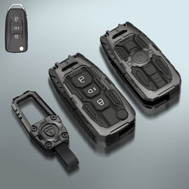 Carloginn Premium Metal Black Transformer Series Soft Silicon Key Cover for Tata 3 Button Flipkey