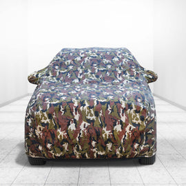 TATA Manza Car Body Cover | All Weather Resistant | Triple Stitched with Soft Cotton Lining | Side Mirror Pocket (JUNGLE VALVET)