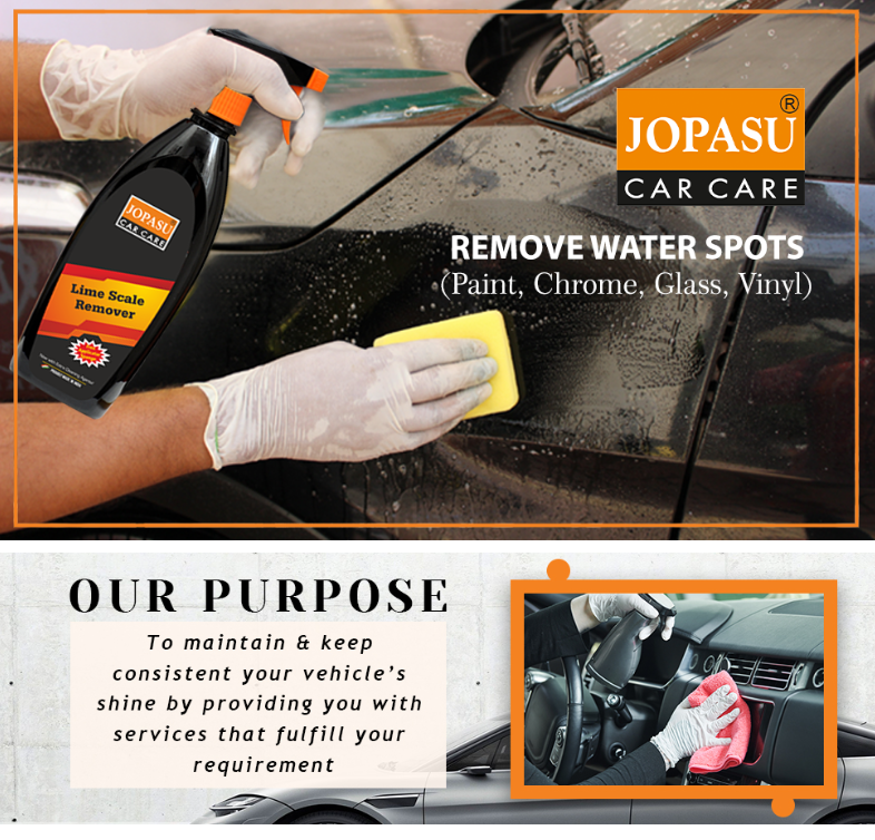 Jopasu Lime Scale Remover (500 ml) for Removing Hard Water Spots from Painted, Chrome, Glass & Vinyl Surfaces