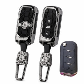 Carloginn Premium Metal Black Transformer Series Soft Silicon Key Cover for Mahindra 3 Button Flipkey