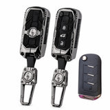 Carloginn Premium Metal Black Transformer Series Soft Silicon Key Cover for Mahindra 3 Button Flipkey