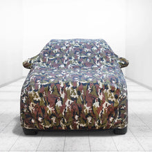Load image into Gallery viewer, Hyundai Eon Car Body Cover | All Weather Resistant | Triple Stitched with Soft Cotton Lining | Side Mirror Pocket (JUNGLE VALVET)