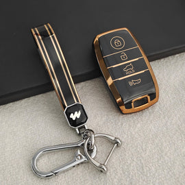 TPU Car Key Cover Fit for KIA Carens | Carnival | Seltos | Sonet (4 Button Smart Key)