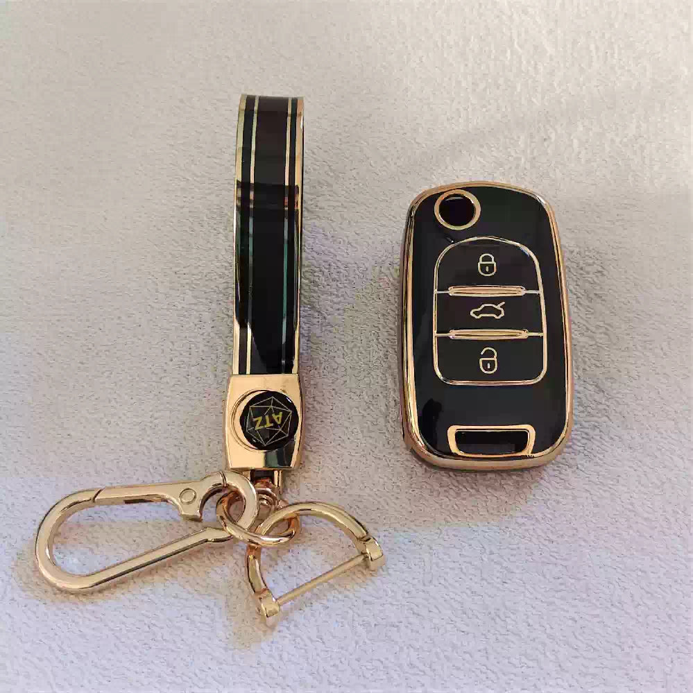 TPU Car Key Cover Fit for MG Hector 3 button flip key