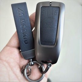 Metal Alloy Leather Key case for Audi A3 | A4 | A5 | Q3 | Q7 | Q5 | Q8 (3 Button Smart Key)