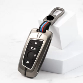 Metal Silicon Alloy Key case for BMW X-Series | M-Series | 3-Series | 5-Series | 7-Series 4 Button Smart Key