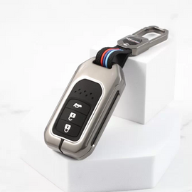 Metal Silicon Key case for Honda Amaze | Accord | Jazz | Honda City | BR-V| CR-V | WR-V | Civic 3 Button Smart Key