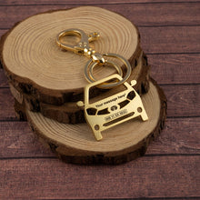 Load image into Gallery viewer, Tata Tiago Stainless Steel Customized Car Keychain with Custom Number Plate and Message
