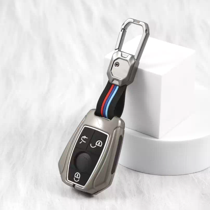 Metal Silicon Key case for Mercedes-Benz 3 Button Smart Key