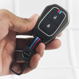 Metal Silicon Key Cover Fit for Renault Triber | Kiger | Kwid | Duster | Terrano| Magnite | Datsun RediGO - 2 Button