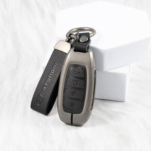 Load image into Gallery viewer, Metal Leather Key Case for Hyundai New Verna Facelift 2023 (4 Button Smart Key)