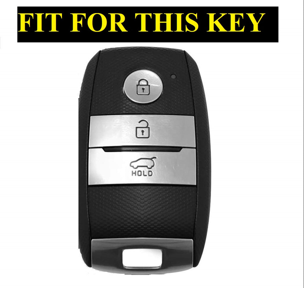 Metal Alloy Leather Keycase for KIA 3 Button Smart Key