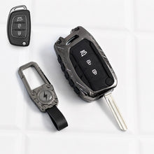 Load image into Gallery viewer, Carloginn Premium Metal Black Transformer Series Soft Silicon Key Cover for Hyundai 3 Button Flipkey