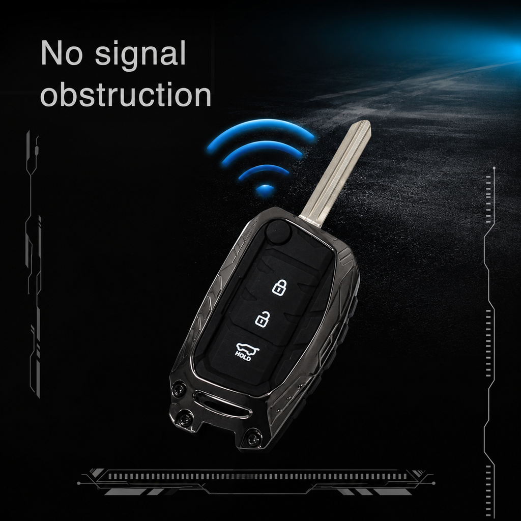 Carloginn Premium Metal Black Transformer Series Soft Silicon Key Cover for Hyundai 3 Button Flipkey
