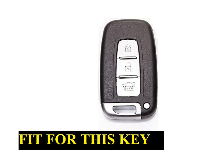 Metal Black Soft Silicon KeyCase for Hyundai Elentra | Old Verna | Old i20 Push Button start Key