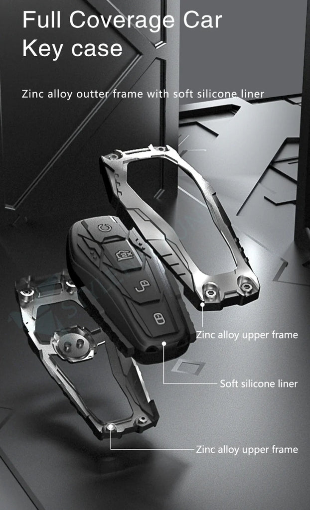 Carloginn Premium Metal Black Transformer Series Soft Silicon Key Cover for BYD ATTO 3 Smart key