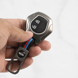 Metal Silicon Key case for Maruti Suzuki S-Presso | Baleno | Fronx | Alto-800 | Ignis | Swift | Celerio | S-Cross | Ritz | Ciaz | SX4 | Ertiga | Wagon-R | XL 6 | Dezire | Vitara Brezza (2 Button Flip Key)
