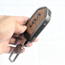 Load image into Gallery viewer, Metal Leather key Case for Kia New Seltos 2026 | Syros | EV6 EV9 - 4 Button Smart Key