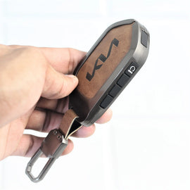 Metal Leather key Case for Kia New Seltos 2026 | Syros | EV6 EV9 - 4 Button Smart Key
