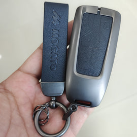 Metal Alloy Leather Key case for Audi A3 | A4 | A5 | Q3 | Q7 | Q5 | Q8 (3 Button Smart Key)