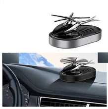 Load image into Gallery viewer, Solar Powered Car Perfume Diffuser/Dispenser | Helicopter Style Decoration | Auto Rotation Fan | For Car Dashboard with Perfume liquid &amp; Organic Fragrance