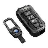 Carloginn Premium Metal Black Transformer Series Soft Silicon Key Cover for Mahindra 3 Button Flipkey