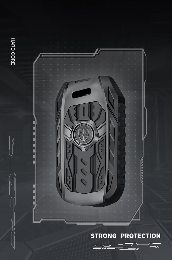 Carloginn Premium Metal Black Transformer Series Soft Silicon Key Cover for Mahindra 3 Button Flipkey