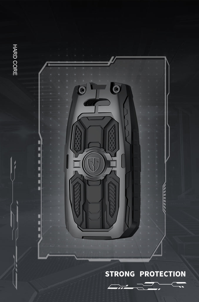 Carloginn Premium Metal Black Transformer Series Soft Silicon Key Cover for Tata 3 Button Flipkey