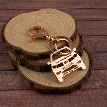 Load image into Gallery viewer, Tata Tigor Stainless Steel Customized Car Keychain with Custom Number Plate and Message