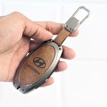 Load image into Gallery viewer, Metal Leather Car Key case for Hyundai New Venue facelift