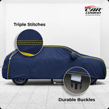 Load image into Gallery viewer, Mahindra XUV 300 Car Body Cover | All Weather Resistant | Triple Stitched with Soft Cotton Lining | Side Mirror Pocket (JUNGLE VALVET)