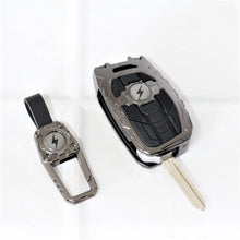 Load image into Gallery viewer, Carloginn Premium Metal Black Transformer Series Soft Silicon Key Cover for Hyundai 3 Button Flipkey