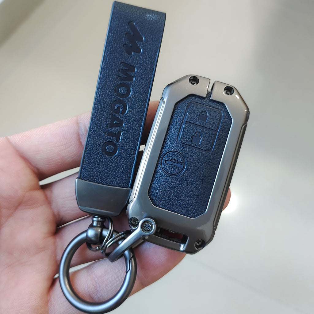 Metal Alloy Leather Key case for New Maruti Suzuki 2 & 3 Button Smart Key