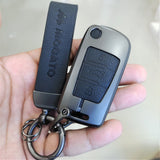 Metal Alloy Leather Key Case for AUDI 3 Button Flip Key