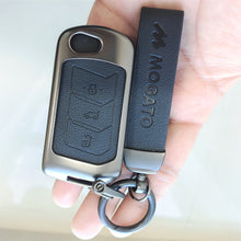 Load image into Gallery viewer, Metal Alloy Leather Key case for Mahindra 3 Button Flip/Smart Key