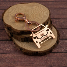 Load image into Gallery viewer, KIA Sonet Stainless Steel Customized Car Keychain with Custom Number Plate and Message
