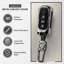 Load image into Gallery viewer, Carloginn Premium Metal Black Transformer Series Soft Silicon Key Cover for Mahindra 3 Button Flipkey