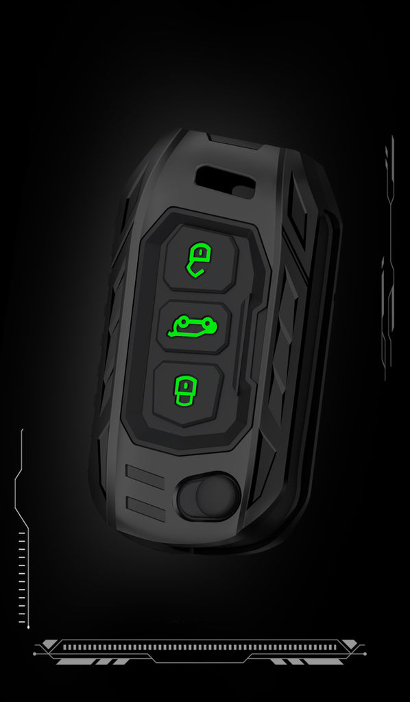 Carloginn Premium Metal Black Transformer Series Soft Silicon Key Cover for Mahindra 3 Button Flipkey