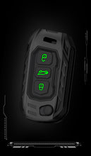 Load image into Gallery viewer, Carloginn Premium Metal Black Transformer Series Soft Silicon Key Cover for Mahindra 3 Button Flipkey