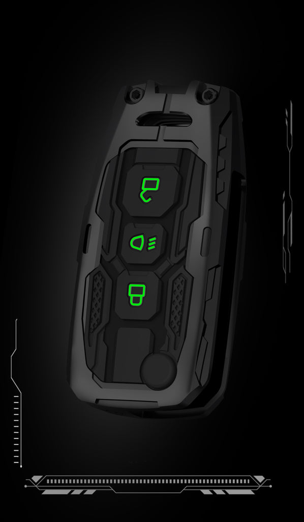 Carloginn Premium Metal Black Transformer Series Soft Silicon Key Cover for Tata 3 Button Flipkey