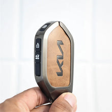 Load image into Gallery viewer, Metal Leather key Case for Kia New Seltos 2026 | Syros | EV6 EV9 - 4 Button Smart Key