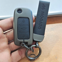Load image into Gallery viewer, Metal Alloy Leather Key case for Skoda/Volkswagen 3 Button Flip Key